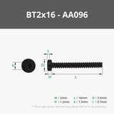 Tornillos autorroscantes con cabeza hueca BT2 (SHCS)