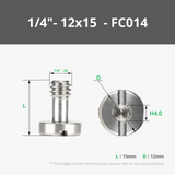 1/4'' - 12x15 Camera screw (3PCS) - FC014