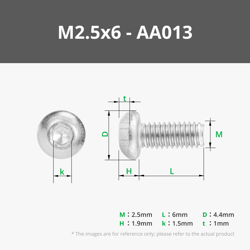 M2,5 Edelstahl-Halbrundkopf-Maschinenschrauben (BHCS)