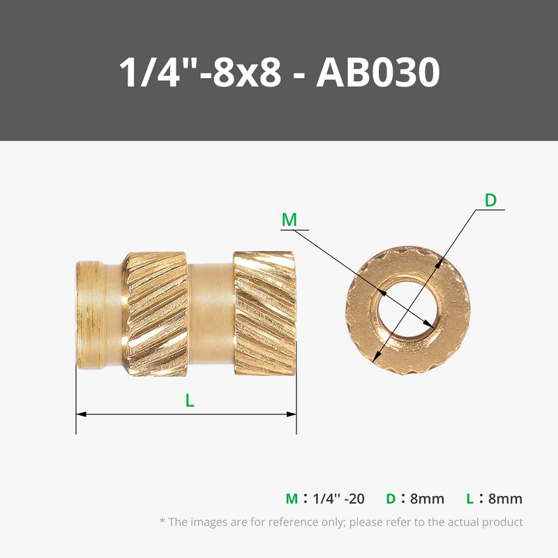 Round Threaded Brass Heat-Insert Nut